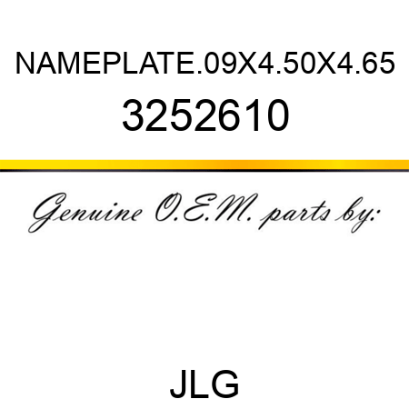 NAMEPLATE.09X4.50X4.65 3252610