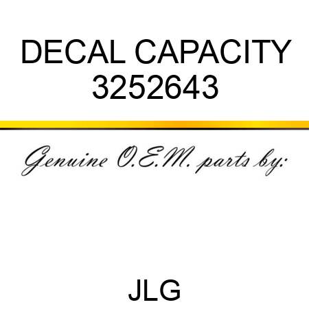 DECAL CAPACITY 3252643