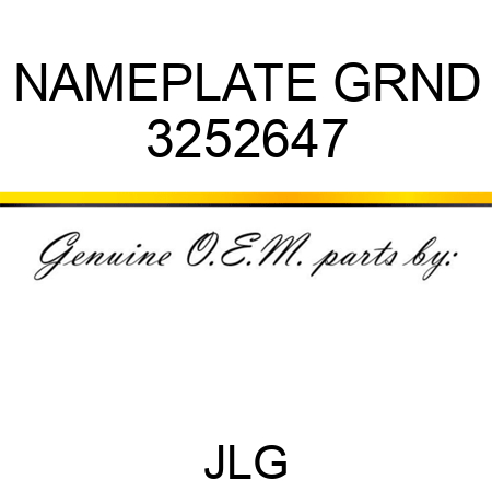 NAMEPLATE GRND 3252647