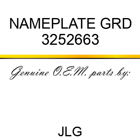 NAMEPLATE GRD 3252663