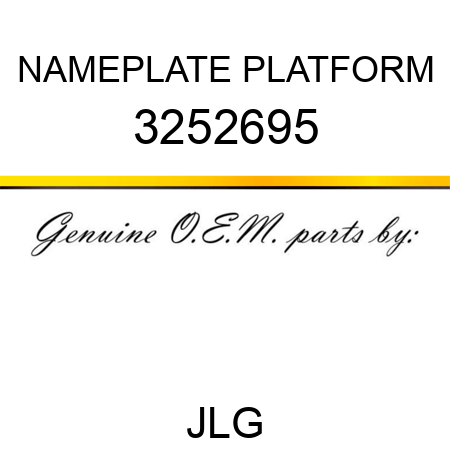 NAMEPLATE PLATFORM 3252695