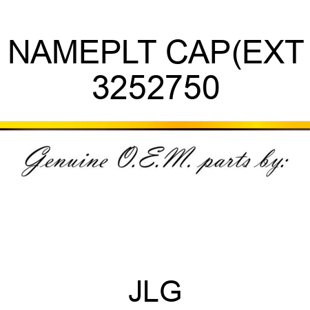 NAMEPLT CAP(EXT 3252750
