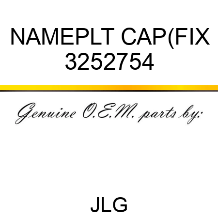 NAMEPLT CAP(FIX 3252754