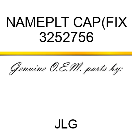 NAMEPLT CAP(FIX 3252756