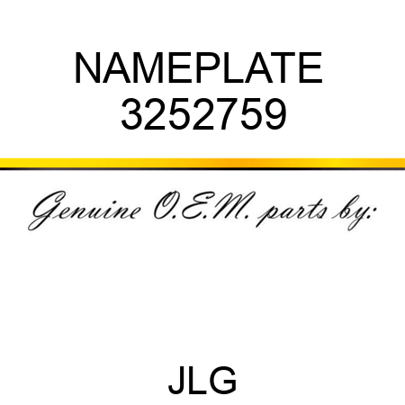 NAMEPLATE  3252759