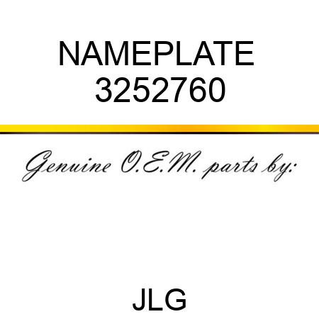 NAMEPLATE  3252760