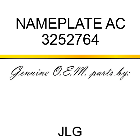 NAMEPLATE AC 3252764