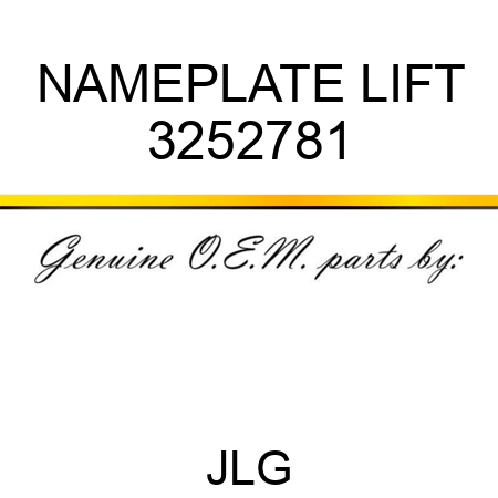 NAMEPLATE LIFT 3252781