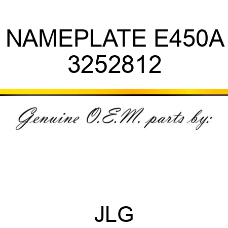 NAMEPLATE E450A 3252812
