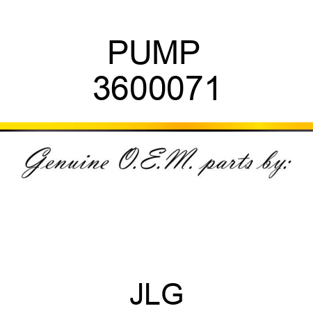 PUMP  3600071