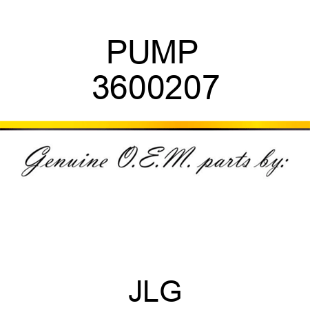 PUMP  3600207