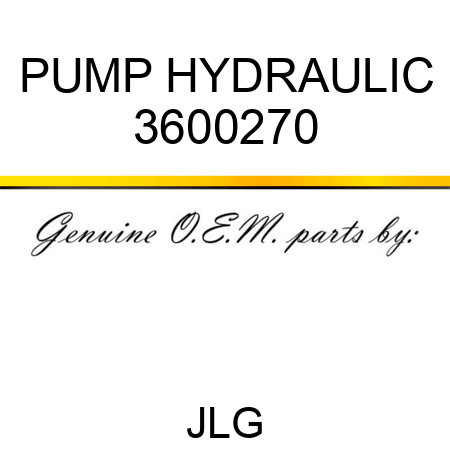 PUMP HYDRAULIC 3600270