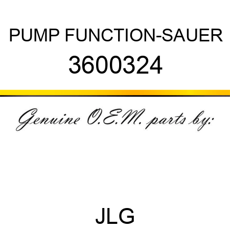 PUMP FUNCTION-SAUER 3600324