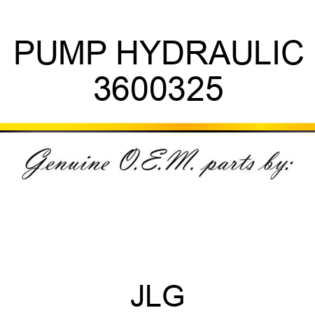 PUMP HYDRAULIC 3600325