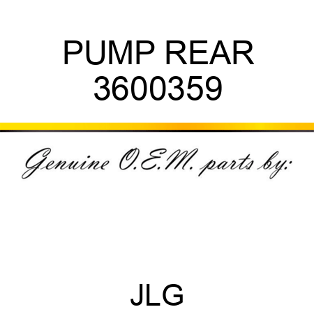 PUMP REAR 3600359