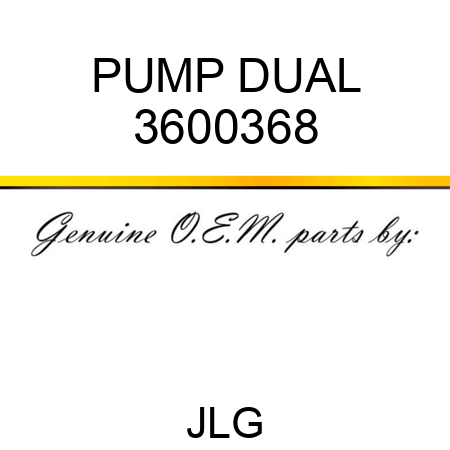PUMP DUAL 3600368