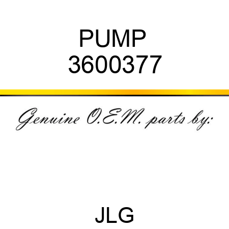 PUMP  3600377