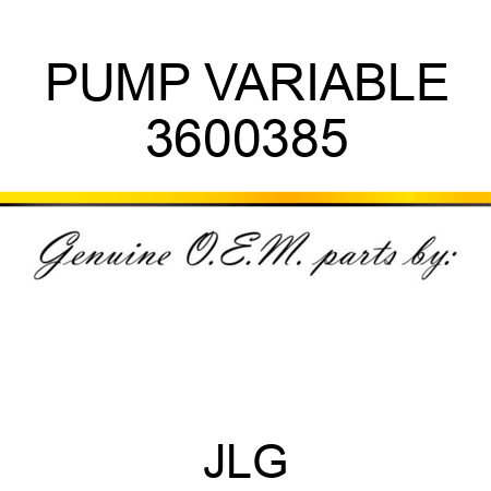 PUMP VARIABLE 3600385