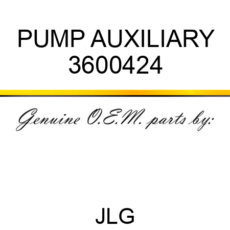 PUMP AUXILIARY 3600424