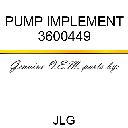 PUMP IMPLEMENT 3600449