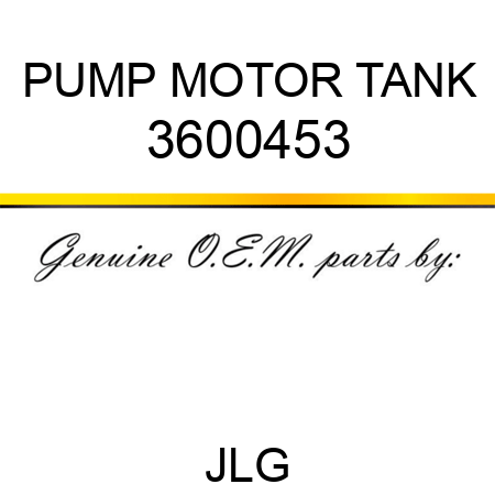 PUMP MOTOR TANK 3600453