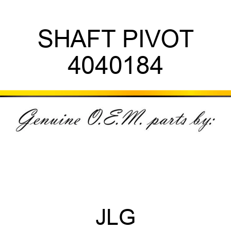 SHAFT PIVOT 4040184