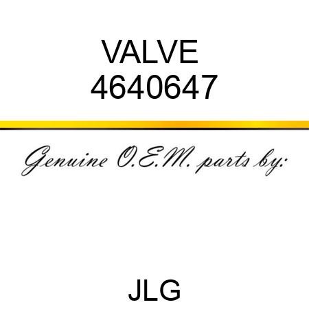 VALVE  4640647