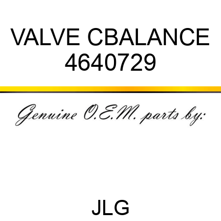 VALVE CBALANCE 4640729
