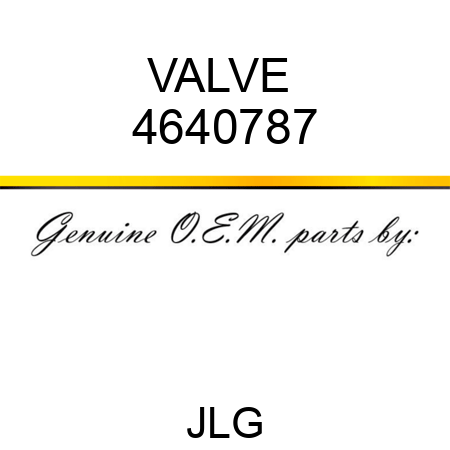 VALVE  4640787