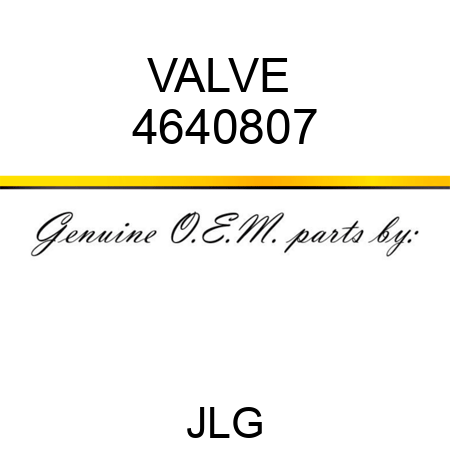 VALVE  4640807