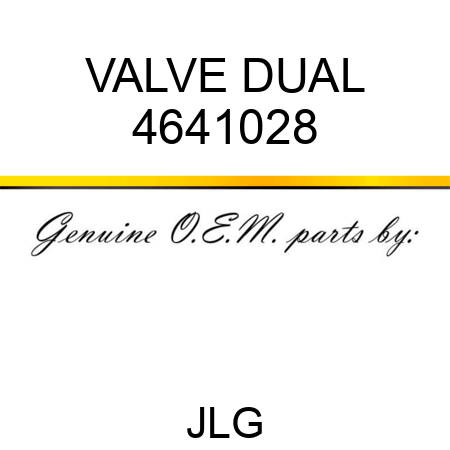 VALVE DUAL 4641028
