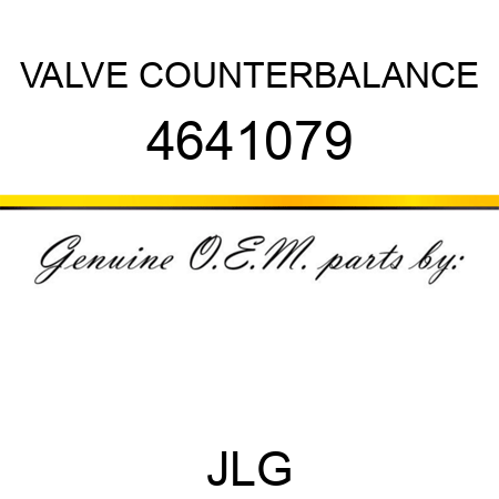 VALVE COUNTERBALANCE 4641079