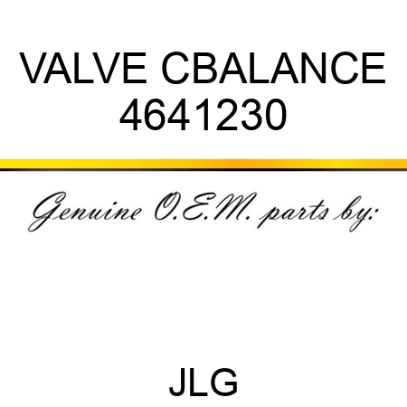 VALVE CBALANCE 4641230