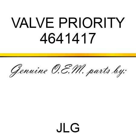 VALVE PRIORITY 4641417