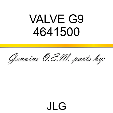 VALVE G9 4641500