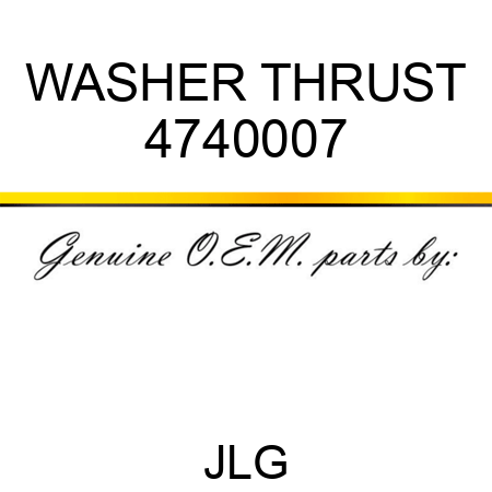 WASHER THRUST 4740007
