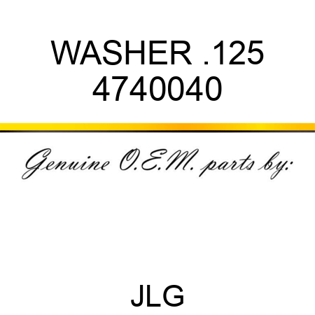 WASHER .125 4740040