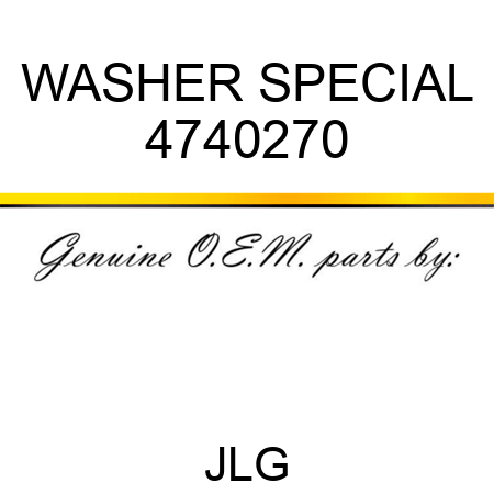 WASHER SPECIAL 4740270