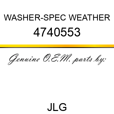 WASHER-SPEC WEATHER 4740553