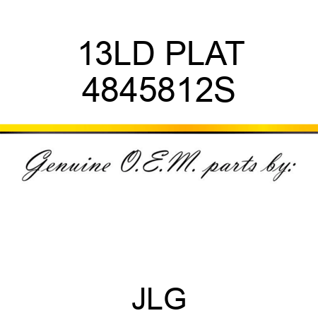 13LD PLAT 4845812S