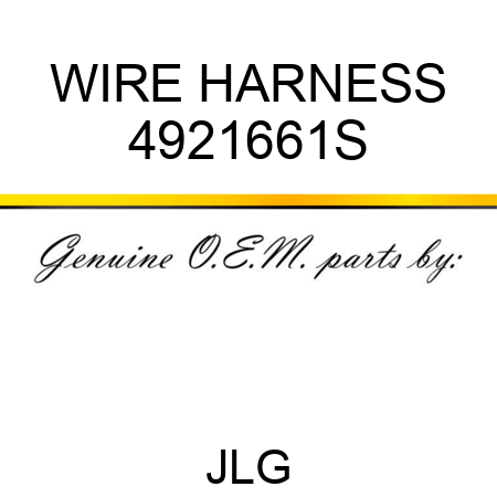 WIRE HARNESS 4921661S
