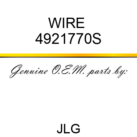 WIRE  4921770S