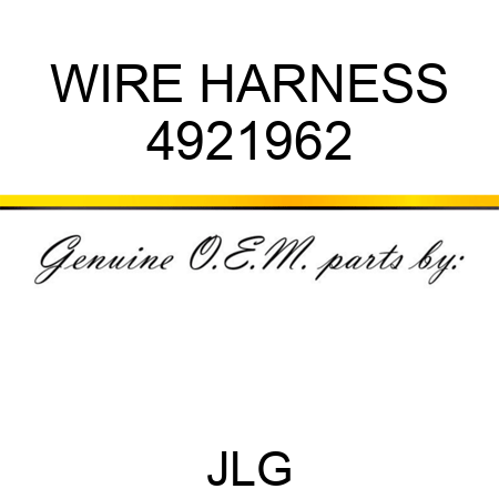 WIRE HARNESS 4921962