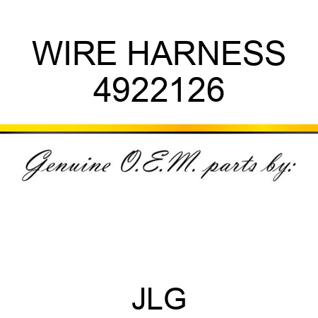 WIRE HARNESS 4922126