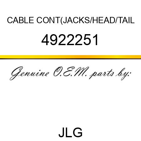 CABLE CONT(JACKS/HEAD/TAIL 4922251