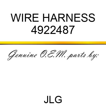 WIRE HARNESS 4922487