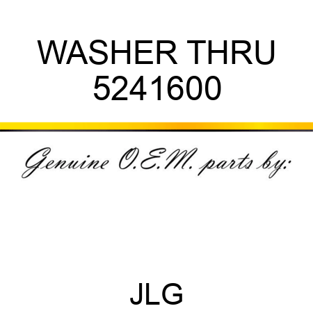WASHER THRU 5241600