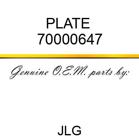 PLATE  70000647