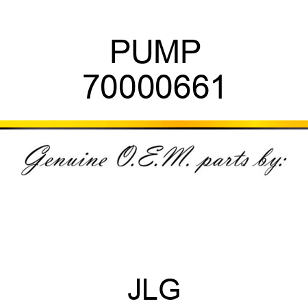 PUMP 70000661