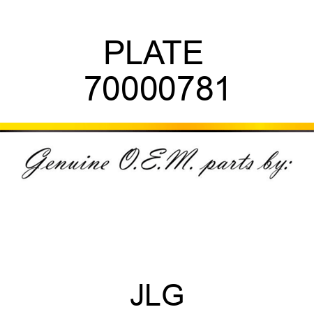 PLATE  70000781